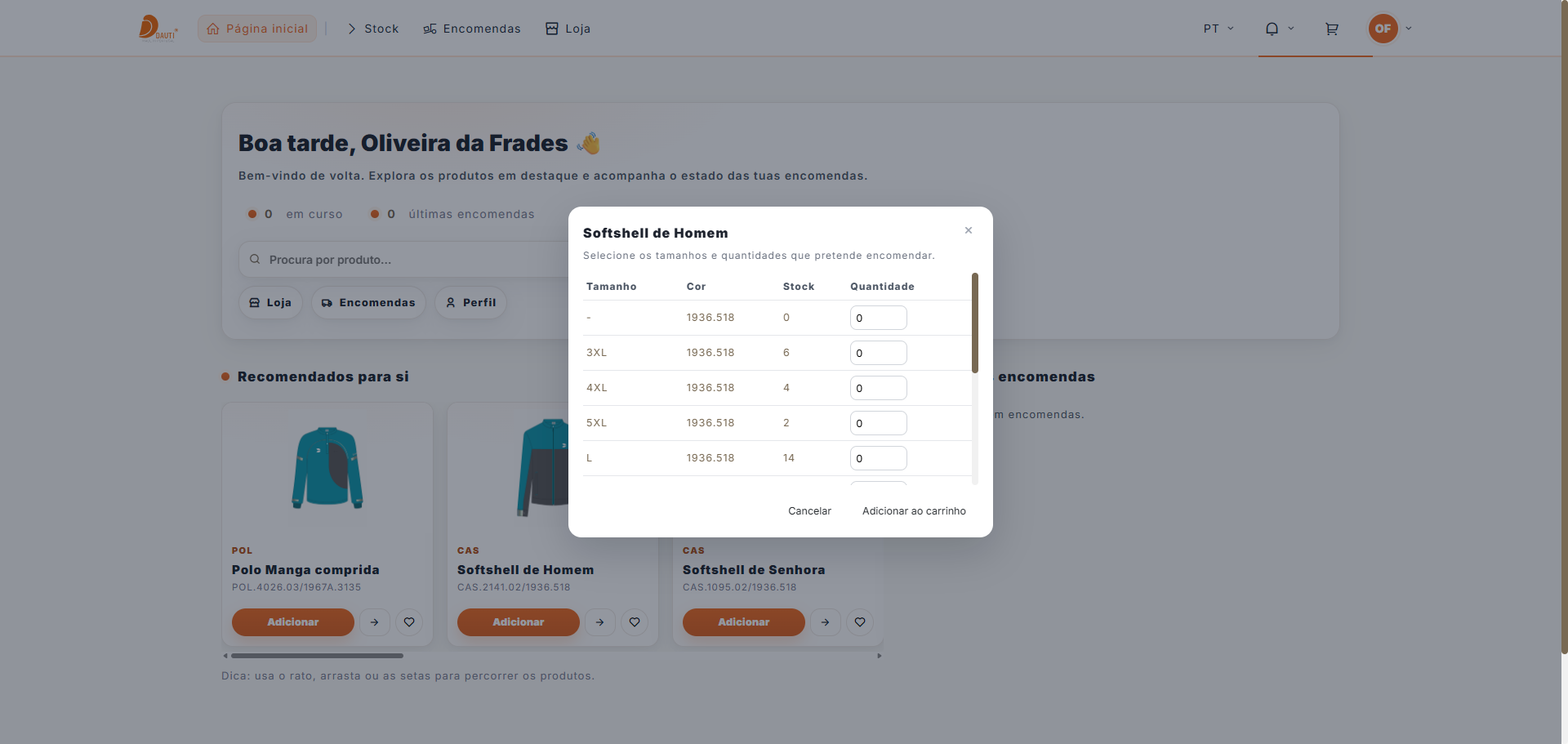 Stock em tempo real com alertas e tracking